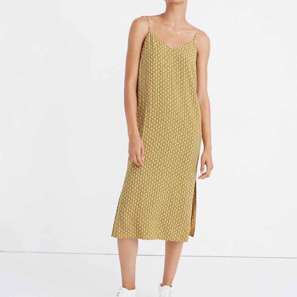 Madewell side slit slip dress. EUC